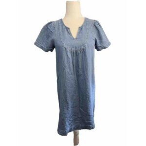 Madewell Denim Popover Dress Light Wash Short Size XS